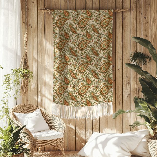Bohemian Swirls Blanket in Warm Earthy Tones (Bohemian Swirls Blanket in Warm Earthy Tones)