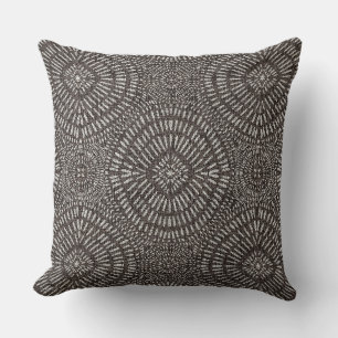 Bohemian taupe pattern throw pillow