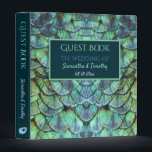 Bohemian Teal Peacock Feathers Wedding Guest Book Binder<br><div class="desc">A beautiful wedding guest book with your fully customized text,  all of which is written across a stunning peacock feather ornament with vibrant colours. An original design available exclusively at ©GardenEden online store.</div>