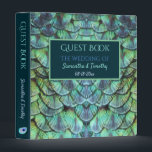 Bohemian Teal Peacock Feathers Wedding Guest Book Binder<br><div class="desc">A beautiful wedding guest book with your fully customized text,  all of which is written across a stunning peacock feather ornament with vibrant colours. An original design available exclusively at ©GardenEden online store.</div>