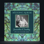 Bohemian Teal Peacock Feathers Wedding Photo Album Binder<br><div class="desc">A beautiful wedding book to hold photos and other memories of the newly wed's special day,  with your fully customized text,  all of which is written across a stunning peacock feather ornament with vibrant colours. An original design available exclusively at ©GardenEden online store.</div>