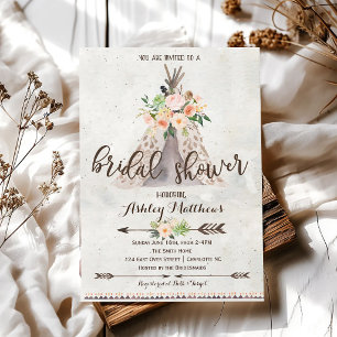 Bohemian Teepee Bridal Shower Invitation