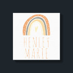 Bohemian Terracotta Rainbow Nursery Baby Name Canvas Print<br><div class="desc">This canvas print features a rustic terracotta and earth tone watercolor rainbow with a fun handwritten font. Easily change the name to your baby's or give as a gift to an expecting couple to hang in their nursery.</div>