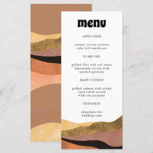 Bohemian Terracotta Super Dîner Menu Mariage