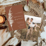 Bohemian Terracotta Wedding Invitation with Photo<br><div class="desc">This beautiful wedding invitation the perfect way to invite all of your friends and family to your wedding celebration! Easily edit all the information to create a unique wedding invitation. Add a photo to the back!

See the entire Bohemian Terracotta collection for more matching items!</div>