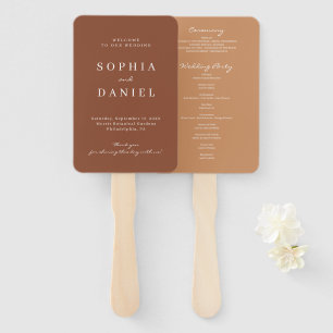 Bohemian Terracotta Wedding Program Fan