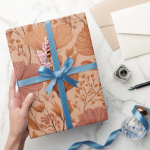 Bohemian Terracotta Wildflower Floral Pattern