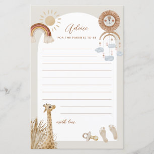 Bohemian Toys Giraffe Sun Advice for parents to be