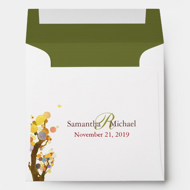 Bohemian Tree Theme Wedding Invitation Envelope (Back (Bottom))