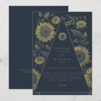 Bohemian triangle sunflower navy blue wedding