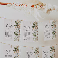 Bohemian tropical elegant wedding seating plan a-z