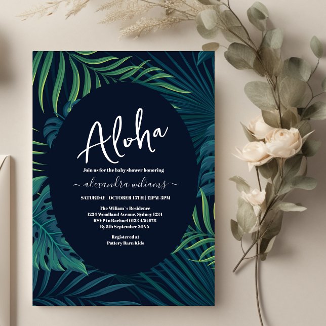 Bohemian tropical floral baby shower invitation (Creator Uploaded)