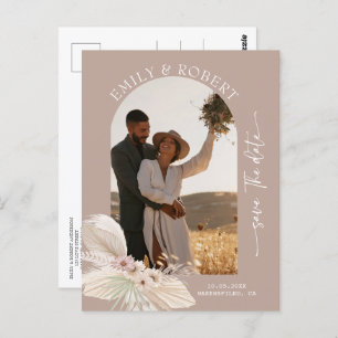 Bohemian Tropical Personalized Photo save the date Postcard