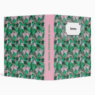 Bohemian Tropical Summer Floral Palm Leaves  Binder