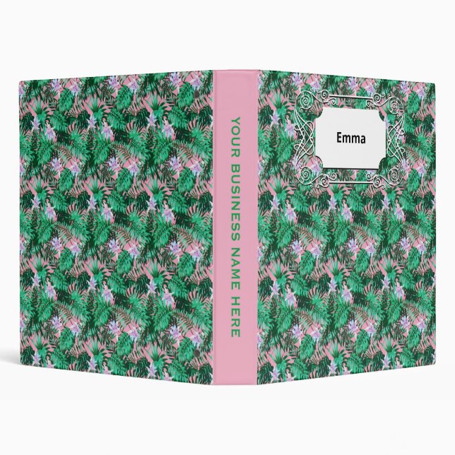 Bohemian Tropical Summer Floral Palm Leaves  Binder (Background)
