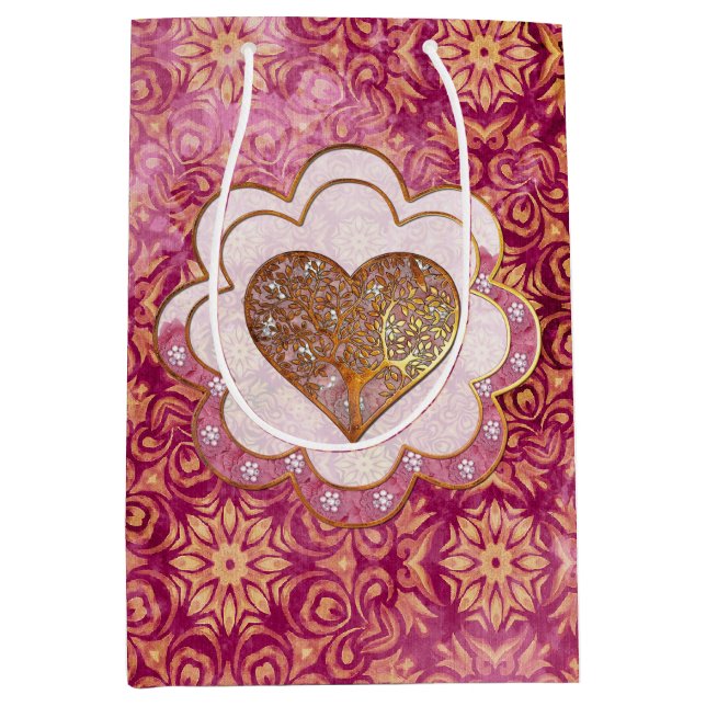 Bohemian Valentine Whimsey 3D VALENTINES WEDDINGS Medium Gift Bag (Front)
