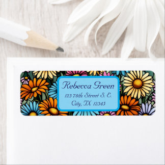 Bohemian Vibrant Daisies - Stained Glass Look