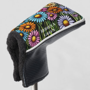 Bohemian Vibrant Daisies - Stained Glass Look Golf Head Cover
