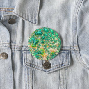 Bohemian Vibrant Trippy Fractal Abstract Spiral  3 Inch Round Button