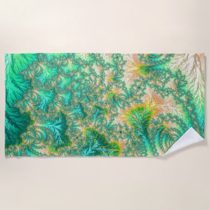 Bohemian Vibrant Trippy Fractal Abstract Spiral  Beach Towel