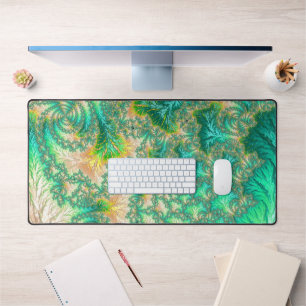 Bohemian Vibrant Trippy Fractal Abstract Spiral  Desk Mat