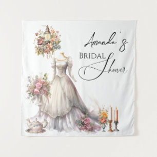 Bohemian Victorian Wedding Dress Tea Bridal Shower Tapestry