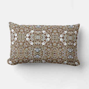 bohemian vintage fashion silver black and gold  lumbar pillow