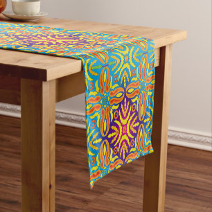 Bohemian Vintage Pastel Motif  Short Table Runner