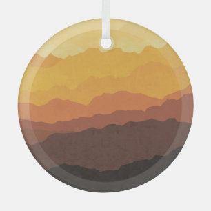 Bohemian wall art, pastel mountain. glass ornament