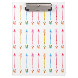 Bohemian Watercolor Arrows Pattern Clipboard