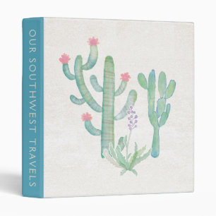 Bohemian Watercolor Cactus Binder