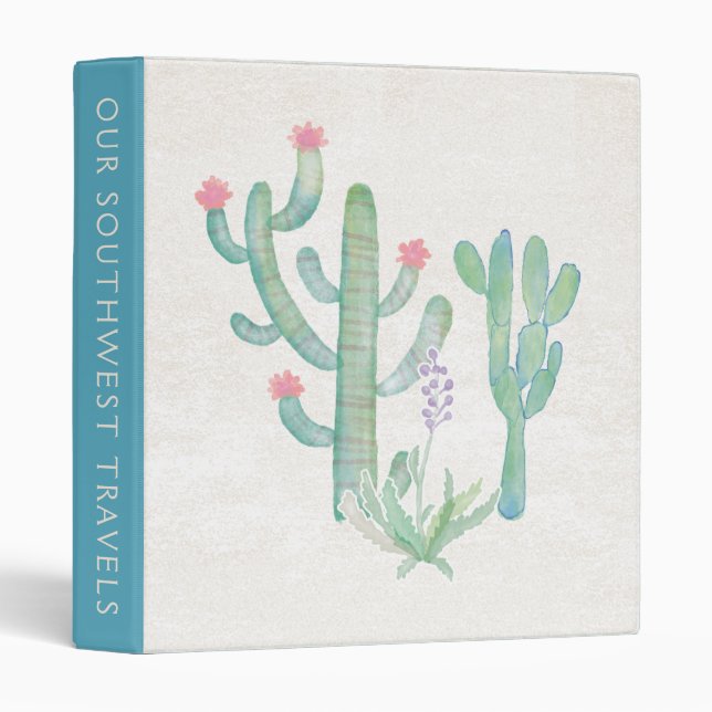 Bohemian Watercolor Cactus Binder (Front/Spine)