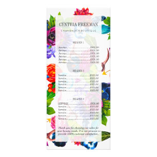 Bohemian Watercolor Flowers Deer Antlers Leaves Rack Card