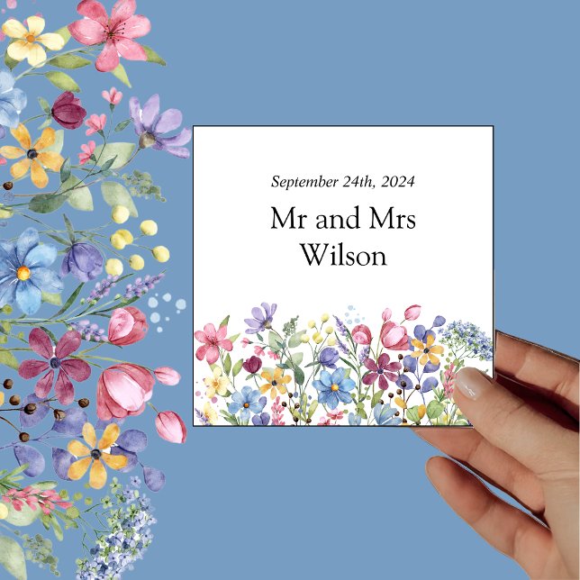 Bohemian Watercolor Garden Flowers  Dinner  Napkin (Creator Uploaded)