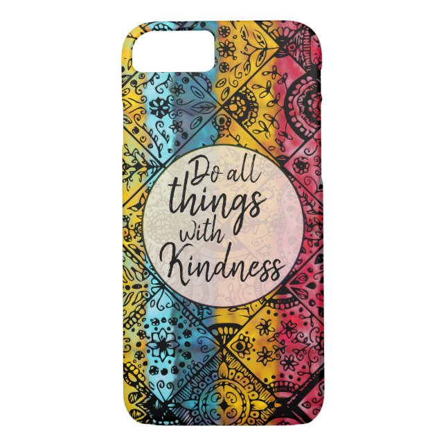 Bohemian Watercolor | Kindness Inspirational Quote Case-Mate iPhone Case (Back)