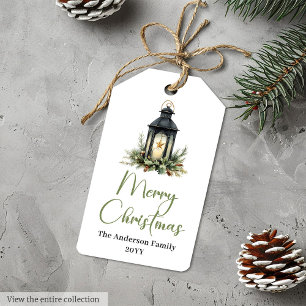 Bohemian Watercolor Neutral Holiday Tag