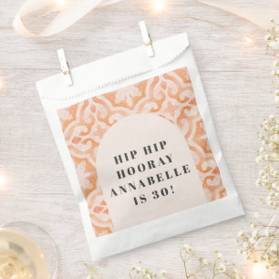 Bohemian watercolor pastel moroccan peachbirthday favour bag