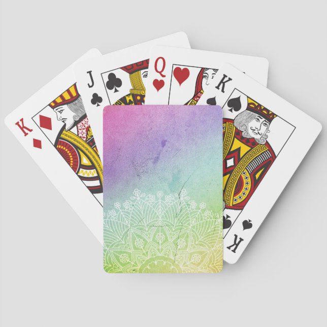 Bohemian Watercolor Playing Cards (Back)