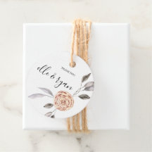 Bohemian Watercolor Rose Shower Gift Tag
