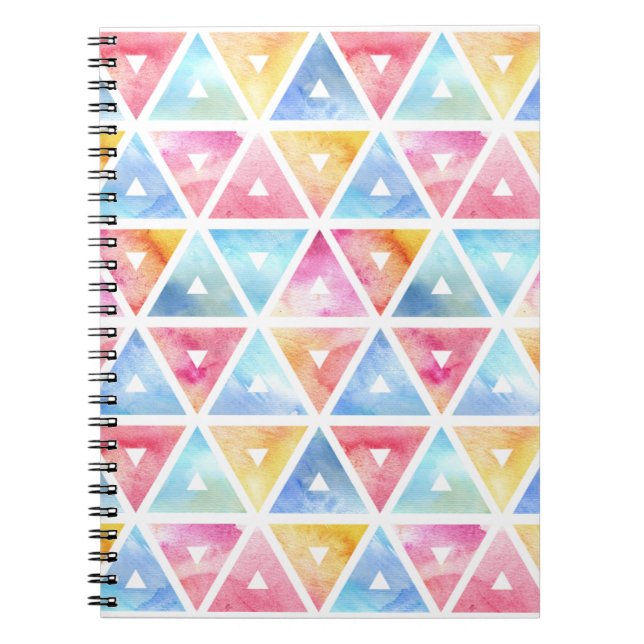 Bohemian Watercolor Triangles Notebook (Front)
