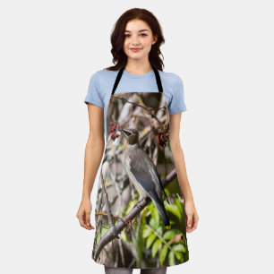 Bohemian Waxwing, Canadian Avian Photography Apron
