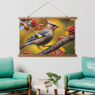 Bohemian Waxwing Wall Tapestry