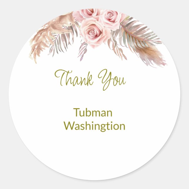 Bohemian  Wedding Favour Classic Round S Classic Round Sticker (Front)