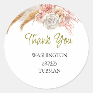 Bohemian  Wedding Favour Classic Round S Sticker