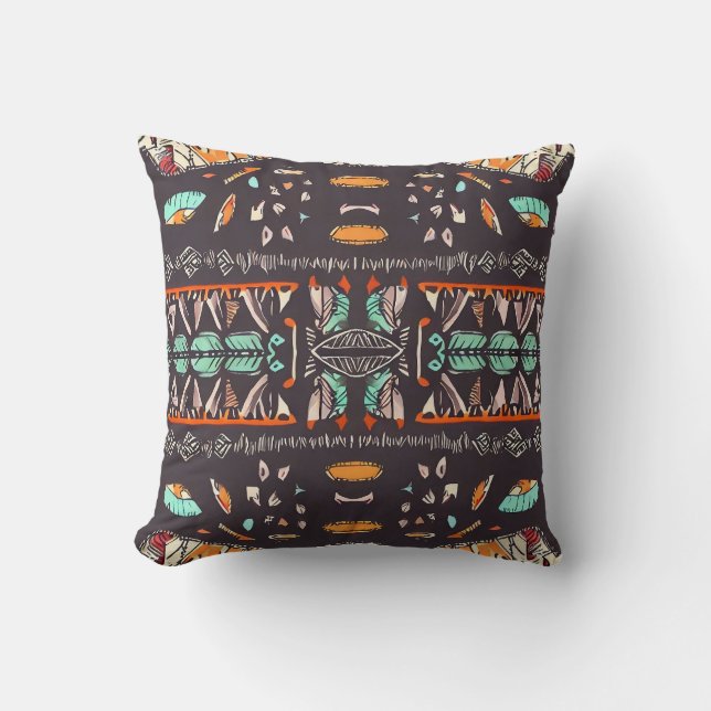 Bohemian Western Throw Pillow (Front)