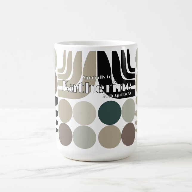 Bohemian White Black Grey Coffee Mug (Center)