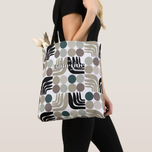 Bohemian White Black Grey Tote Bag