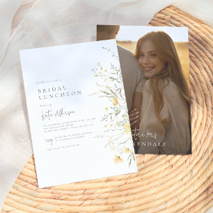 Bohemian Wildflower Elegant Bridal Shower Photo Invitation