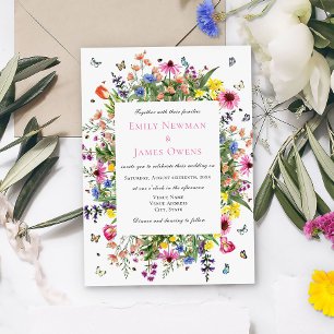 Bohemian Wildflower Wedding Invitation