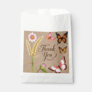 Bohemian Wildflowers, butterflies, wheat stalks Favour Bag